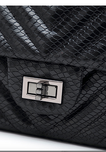 Adele Medium Flap Bag V Shape Black