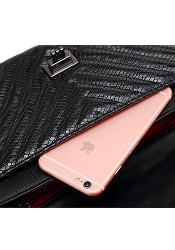 Adele Medium Flap Bag V Shape Black