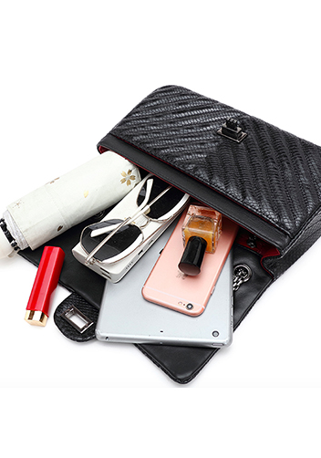 Adele Medium Flap Bag V Shape Black