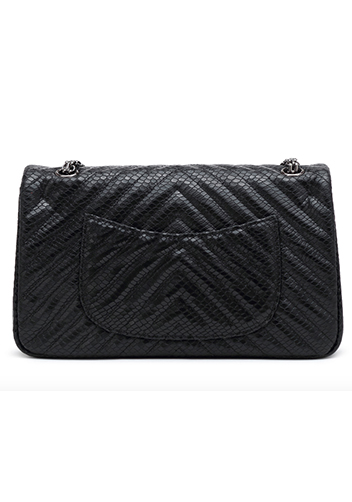 Adele Medium Flap Bag V Shape Black