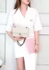 Adele Medium Flap Bag V Shape Cream