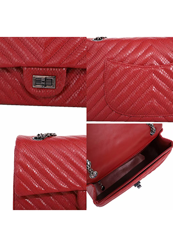 Adele Medium Flap Bag V Shape Red