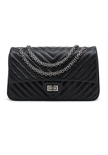 Adele Small Flap Bag V Shape Black
