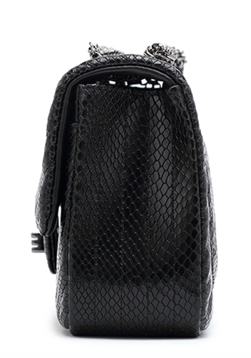 Adele Small Flap Bag V Shape Black