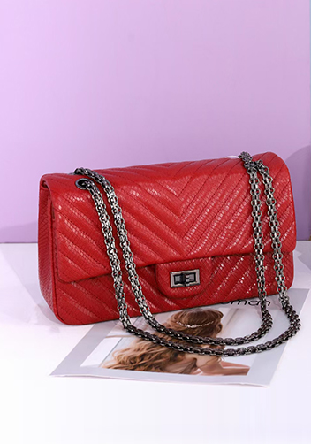 Adele Small Flap Bag V Shape Red
