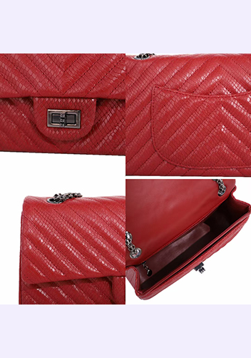 Adele Small Flap Bag V Shape Red