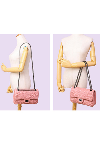 Adele Camellia Flap Medium Bag Lambskin Pink