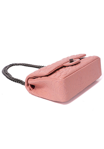 Adele Camellia Flap Medium Bag Lambskin Pink