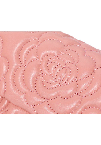 Adele Camellia Flap Medium Bag Lambskin Pink