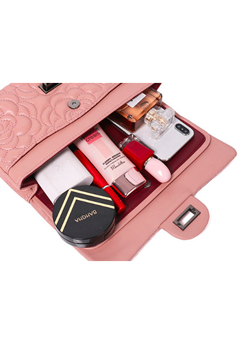 Adele Camellia Flap Medium Bag Lambskin Pink