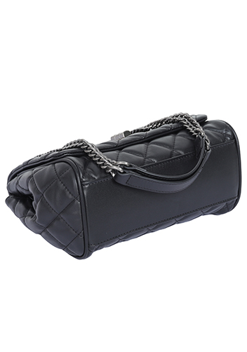Adele Flap Shoulder Bag Lambskin Leather Black