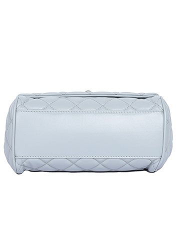 Adele Flap Shoulder Bag Lambskin Leather Grey