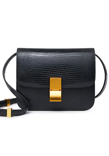 Martha Medium Lizard Leather Black