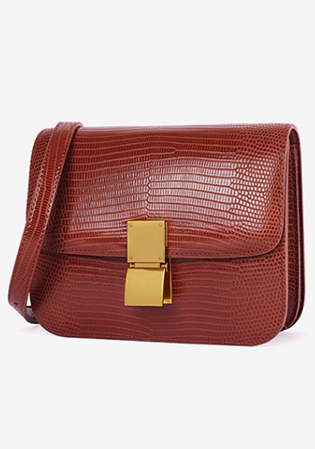 Martha Medium Lizard Leather Brown