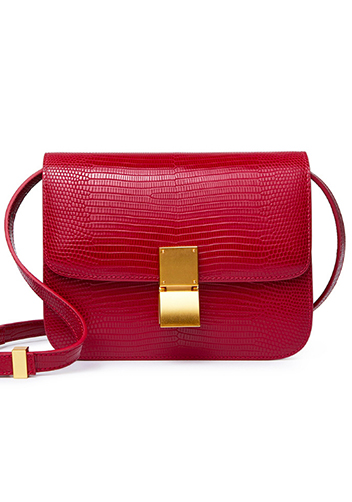 Martha Medium Lizard Leather Burgundy