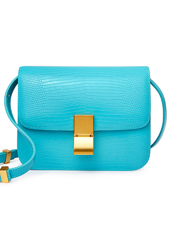 Martha Medium Lizard Leather Glacier Blue