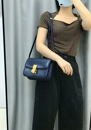 Martha Small Lizard Leather Dark Blue