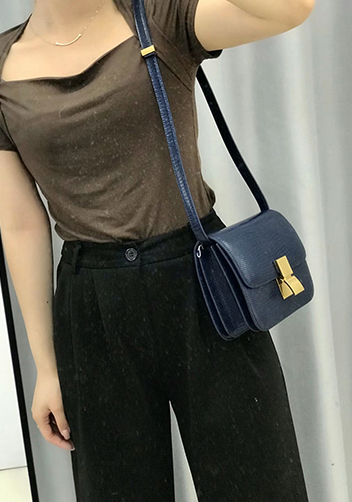 Martha Small Lizard Leather Dark Blue