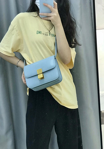 Martha Small Lizard Leather Light Blue
