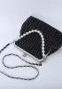 Adele Matelasse Leather Frame Bag Black