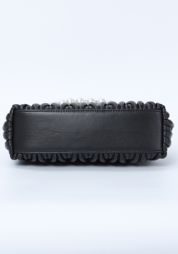 Adele Matelasse Leather Frame Bag Black