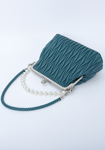 Adele Matelasse Leather Frame Bag Blue