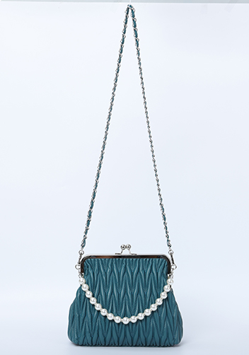 Adele Matelasse Leather Frame Bag Blue