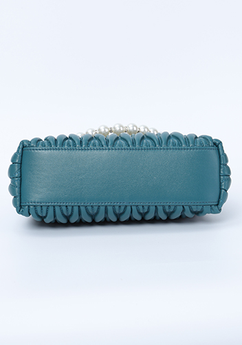 Adele Matelasse Leather Frame Bag Blue