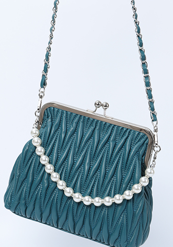 Adele Matelasse Leather Frame Bag Blue