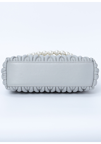 Adele Matelasse Leather Frame Bag Grey