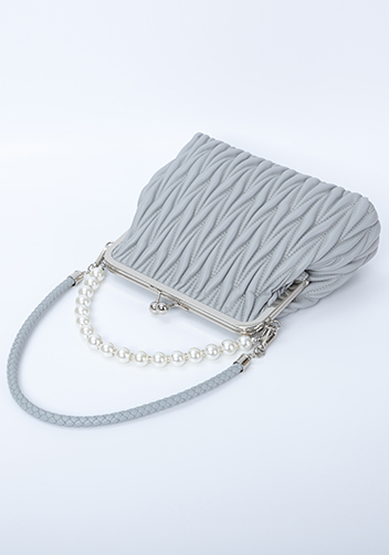 Adele Matelasse Leather Frame Bag Grey