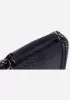 Ingrid Vegan Leather Snake Medium Chain Bag Black