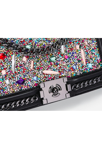 Ingrid Vegan Leather Stone Medium Chain Bag Multicolor