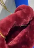 Dina Small Knotted Shearling Top Handle Bag Burgundy