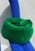 Dina Small Knotted Shearling Top Handle Bag Green