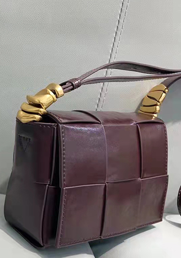 Mia Woven Brushed Leather Cross Body Bag Choco