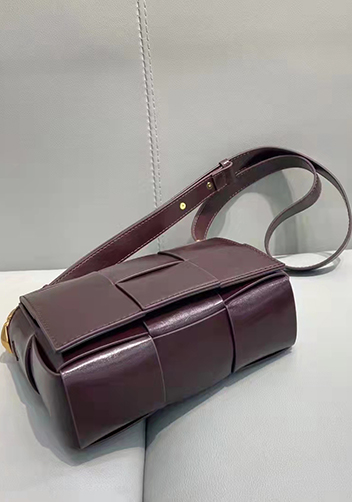 Mia Woven Brushed Leather Cross Body Bag Choco