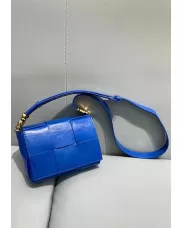 Mia Woven Brushed Leather Cross Body Bag Cobalt