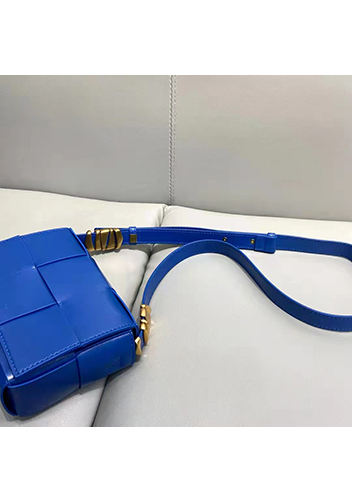 Mia Woven Brushed Leather Cross Body Bag Cobalt