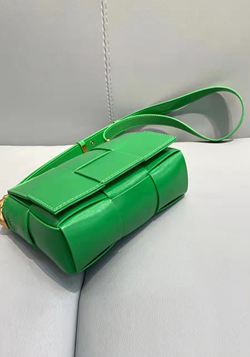 Mia Woven Brushed Leather Cross Body Bag Green Parakeet