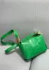 Mia Woven Brushed Leather Cross Body Bag Green Parakeet
