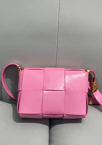 Mia Woven Brushed Leather Cross Body Bag Pink