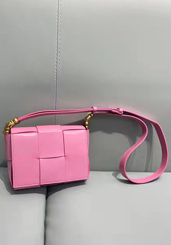 Mia Woven Brushed Leather Cross Body Bag Pink