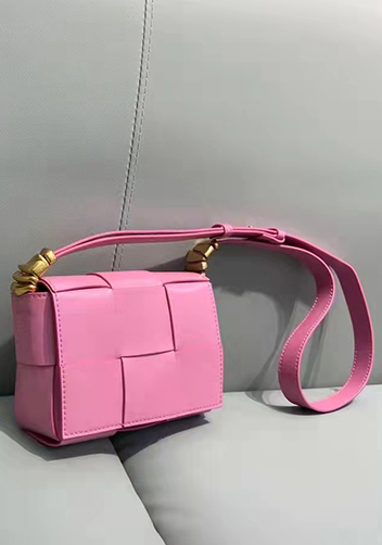 Mia Woven Brushed Leather Cross Body Bag Pink