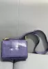 Mia Woven Brushed Leather Cross Body Bag Purple