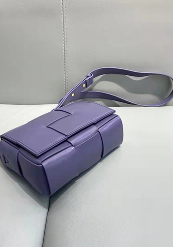 Mia Woven Brushed Leather Cross Body Bag Purple