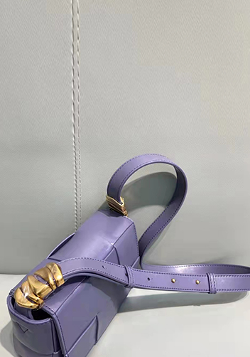 Mia Woven Brushed Leather Cross Body Bag Purple
