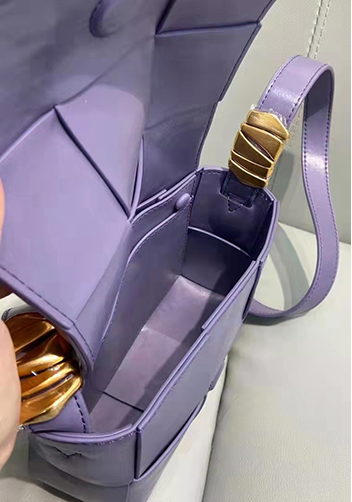 Mia Woven Brushed Leather Cross Body Bag Purple