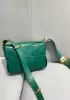 Mia Woven Brushed Leather Cross Body Bag Racing Green