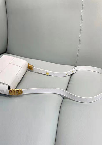 Mia Woven Brushed Leather Cross Body Bag White